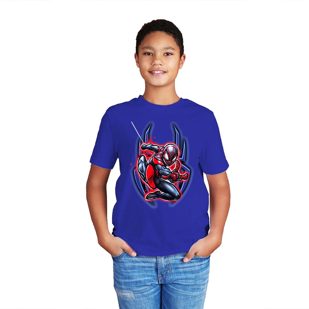 Boys Marvel Spashy Miles Short Sleeve T-Shirt