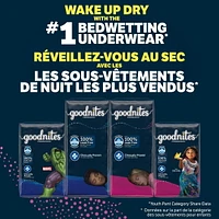 Sous-vêtements de nuit Goodnites pour filles,  Giga Pack, Taille XS - XXL | 44-24 Sous-Vêtements Taille XS - XXL | 44-24 Sous-Vêtements