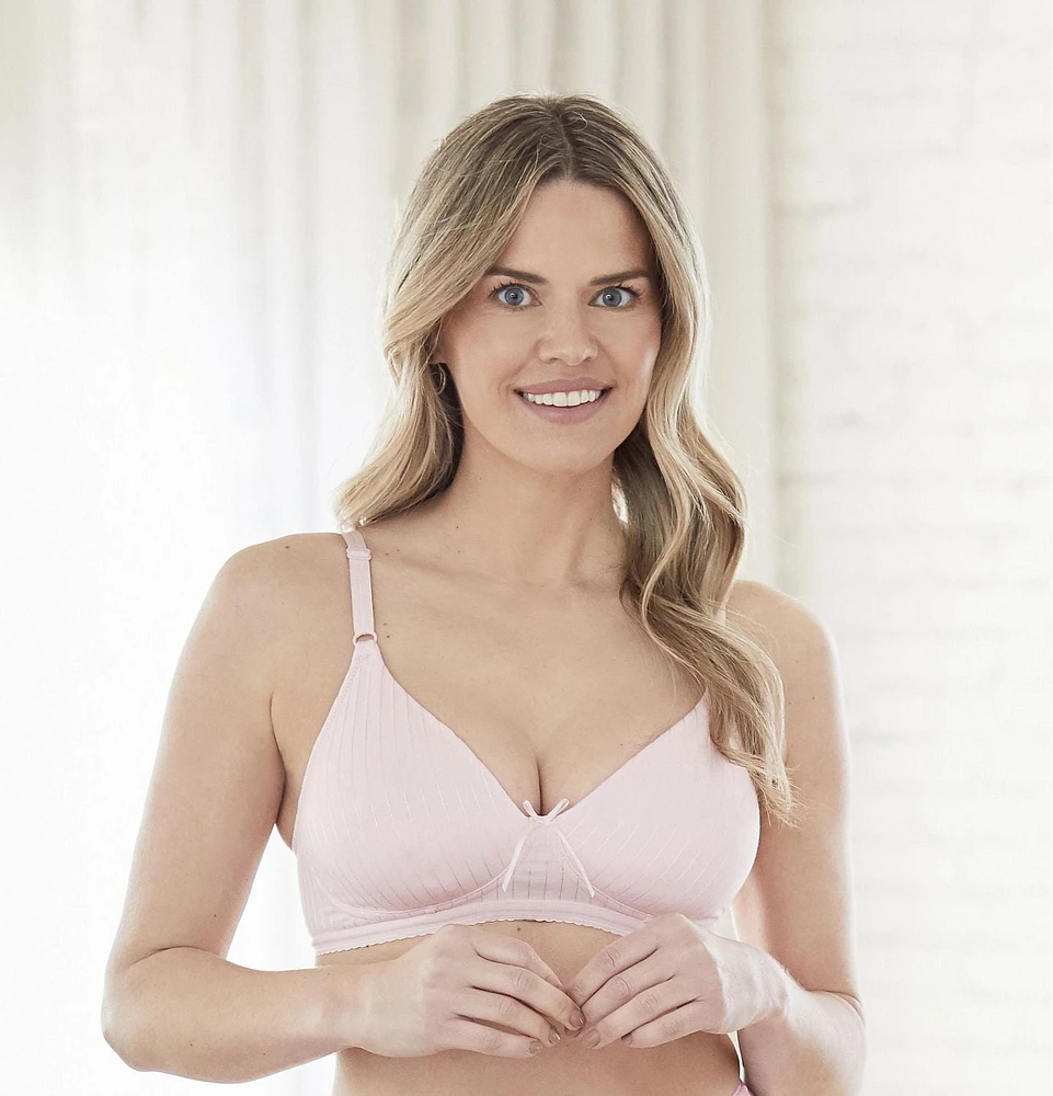 Bestform 97086248 Soutien-gorge sans armatures en coton rayé avec bonnets légèrement doublés