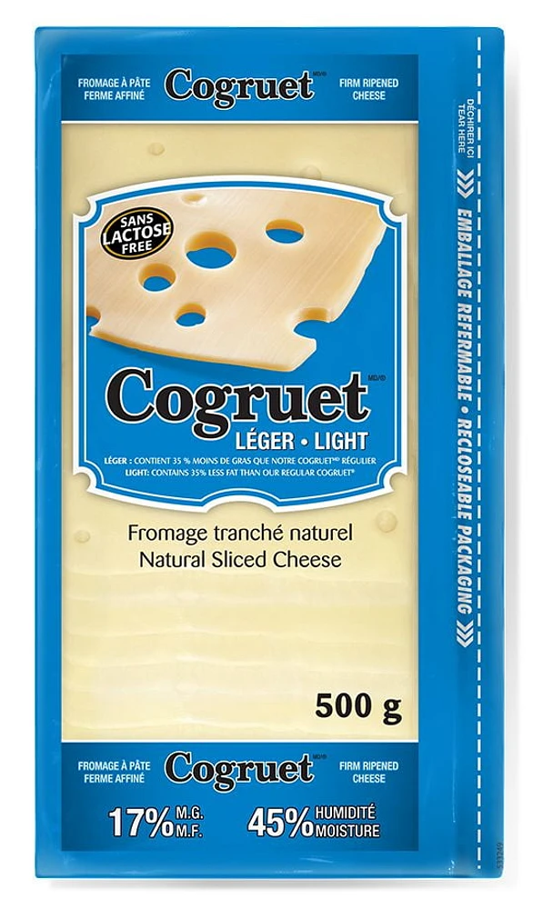 Kingsey Light Cogruet® Natural Sliced Cheese