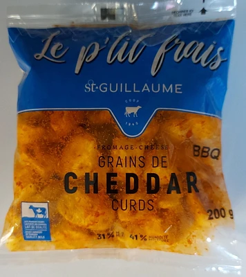 Frais du jour - Le P'tit Frais St-Guillaume - Cheddar en grains BBQ 200g Le P'tit Frais Cheddar en grains BBQ 200g