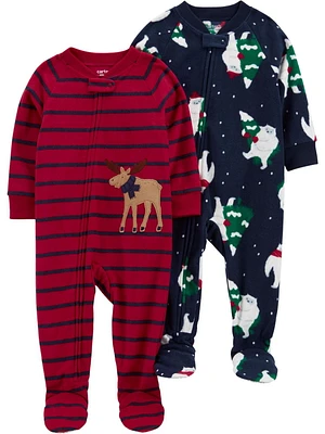 Carter's Child of Mine Toddler Boy 2 Pack 1 Piece - Blue Yeti and Moose, 6/9 Months - 5T