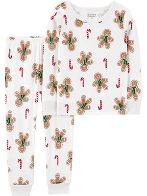 Carter's Child of Mine Toddler Girl 2pc PJ - Gingerbread Candycane, 12 Months