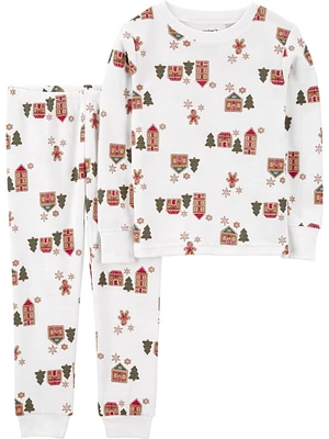 Carter's Child of Mine Toddler 2pc PJ - Ivory Gingerbread House, 12 Months-5T