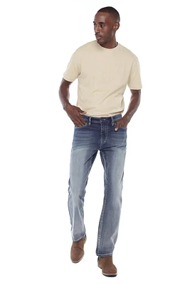 Jeaniologie ™ Jean semi-évasé 5 poches pour homme | Délavé vintage foncé 28 -38