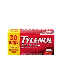 Tylenol Extra Strength Pain Relief Acetaminophen 500mg Caplets, Bonus Pack, 230 Count