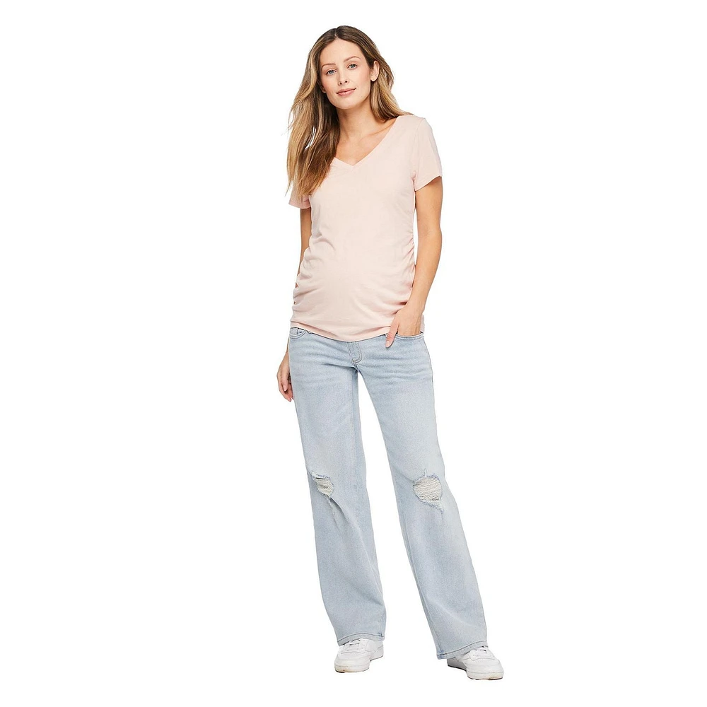 Paisley Sky Maternity Short Sleeve V-Neck Tee