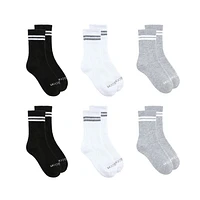 Fruit of the Loom All Day Comfort Crew Socks for Girls, 2x1 Ribbed Leg