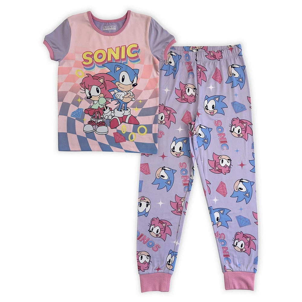 Sonic 2 piece printed pyjama set for girls