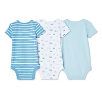 George Baby Boys' Bodysuit 3-Pack, Sizes 0-12 months