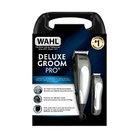 Wahl Deluxe Groom Pro Trousse complète pour coupe de cheveux et retouches - 20 pièces - Modèle 3170 La lame de précision auto-afutantes de base permet de personnaliser chaque coupe