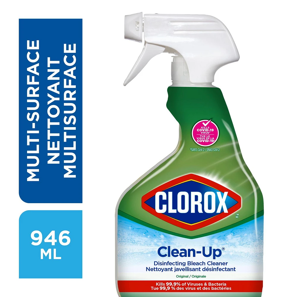 Clorox® Clean-Up® Disinfecting Bleach Cleaner Spray, Original Scent, 946 mL, Removes tough stains