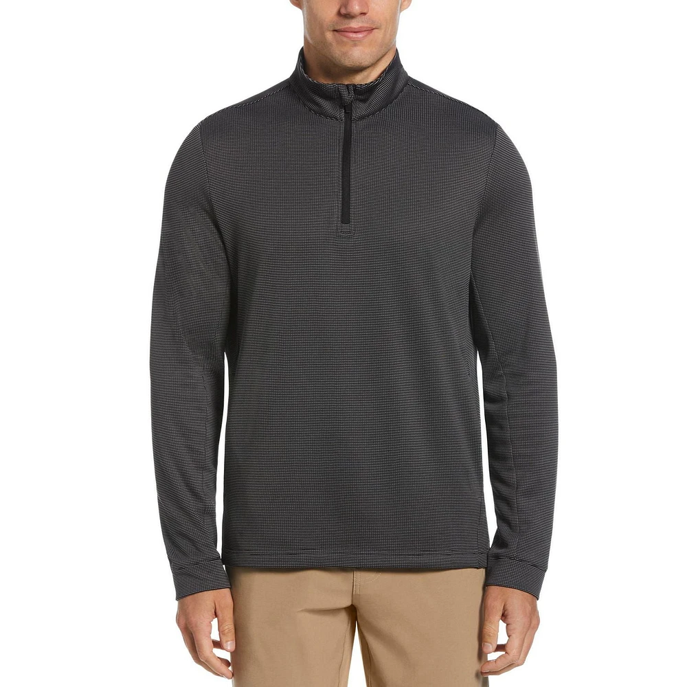 Ben Hogan Men's Micro Jacquard Quarter Zip Golf Sweater