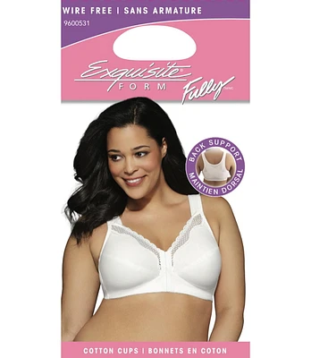 Exquisite FORM® entièrement -#9600531 Soutien-gorge de posture couvrant, à bonnets souples et en coton, dentelle, fermeture sur le devant, sans fil Tailles Disponibles 38C