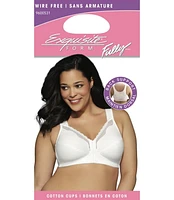 Exquisite FORM® entièrement -#9600531 Soutien-gorge de posture couvrant, à bonnets souples et en coton, dentelle, fermeture sur le devant, sans fil Tailles Disponibles 38C