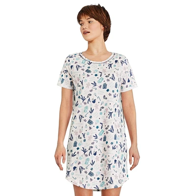 Chemise de nuit à manches roulées George pour femmes