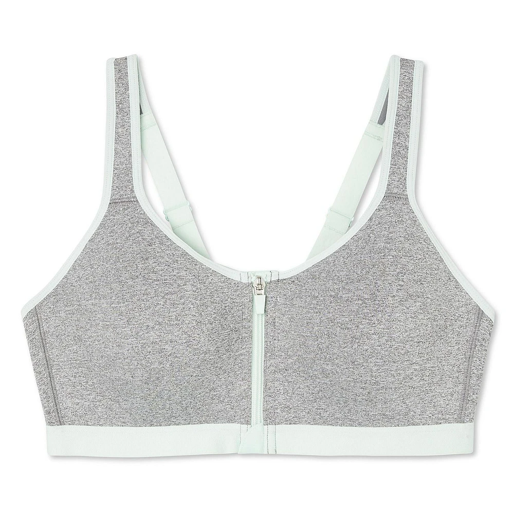 Soutien-gorge de sport zippé sur le devant Athletic Works pour femmes