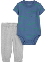 Carter's Child of Mine Infant Boys' Body Suit Pant Set- Blue