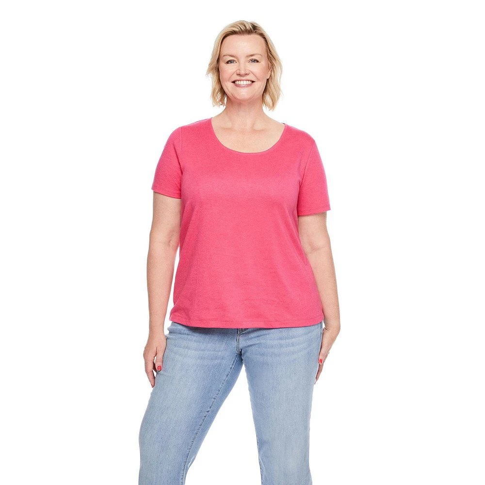 Iyla Women's Plus Interlock Crew Neckline Tee, Sizes 1X-4X