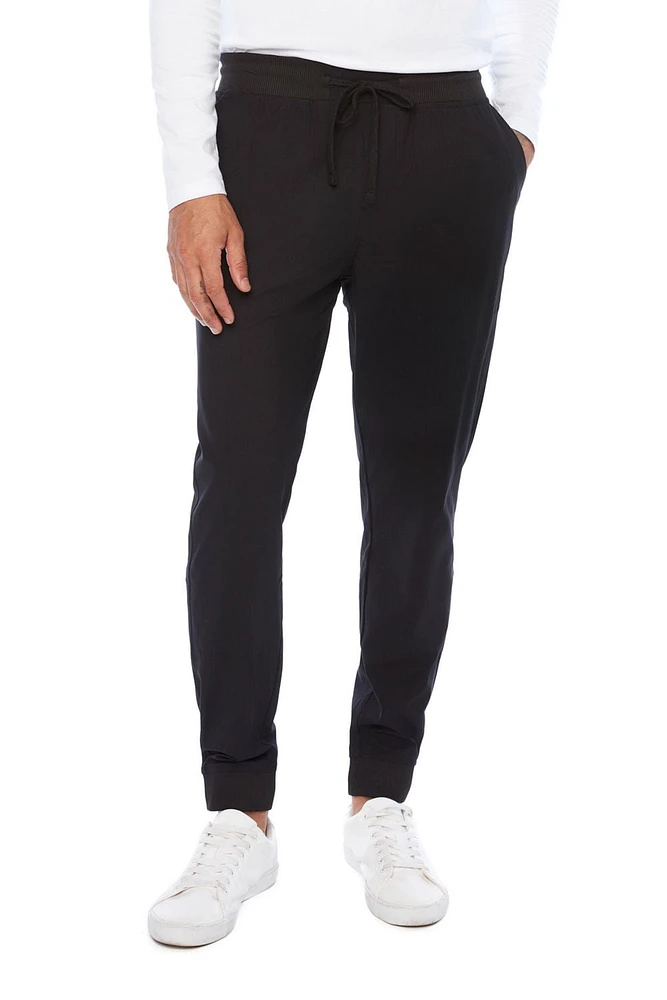 Jeaniologie ™ Pantalon de jogging avec taille et poignets côtelés pour hommes noir Taille 28 - 38