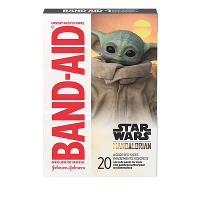 Band-Aid Brand Adhesive Bandages; Star Wars The Mandalorian - Self Adhesive Wound Care Skin Dressing, Assorted Sizes 20 Count