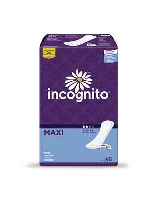 Serviettes Maxi Régulières d'Incognito® 48 un Pour tous genre de fuite