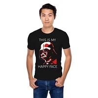 Star Wars Men's Vader Happy Face Short Sleeve T-Shirt, Sizes: S-XL