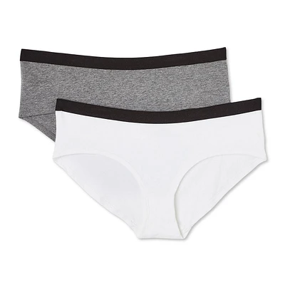 Lot de 2 culottes en coton extensible No Boundaries pour femmes Tailles P-TTG