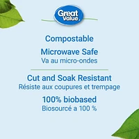 Great Value Eco Compostable Dinner Plates, 80 x 25cm (10in)<br>Value Size
