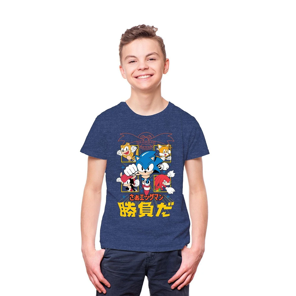 Sonic The Hedgehog C'est un match T-shirt à manches courtes Tailles: TP-TG