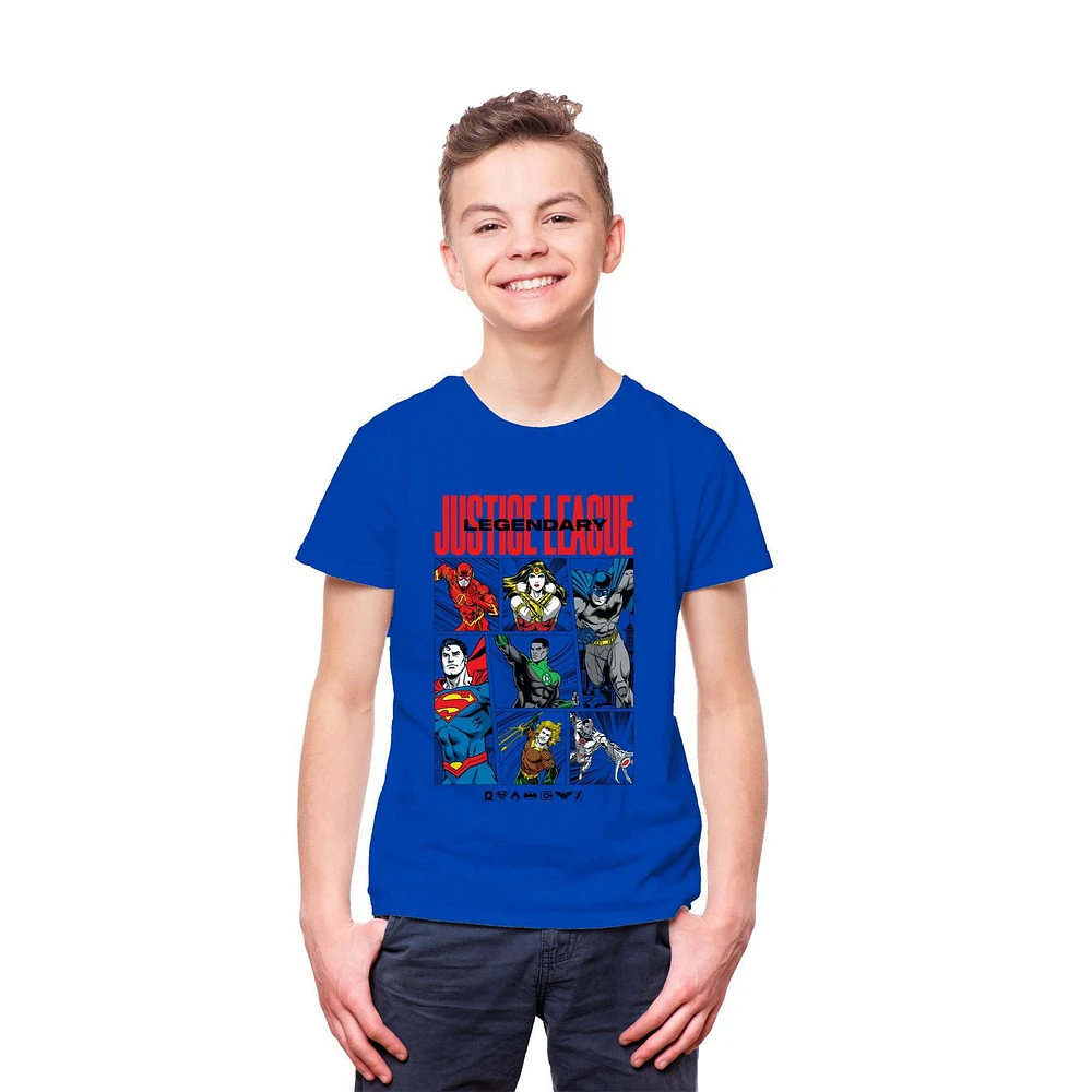 Justice League Boys Legendary Seven Short Sleeve T-Shirt
