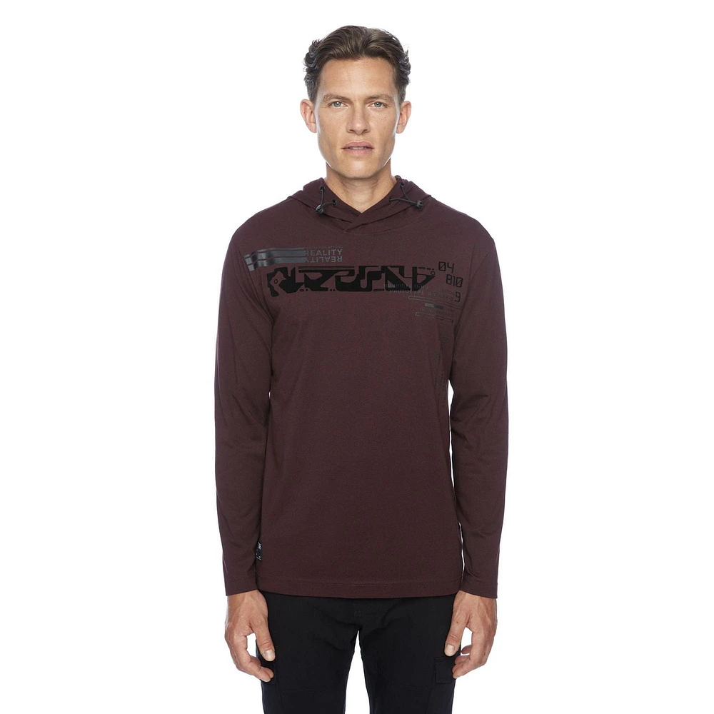 Dark Black Long Sleeve Hooded Popover