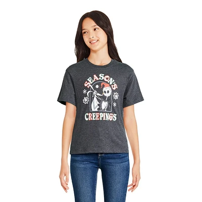 Disney Girls' The Nightmare Before Christmas Holiday Tee, Sizes XS-XL