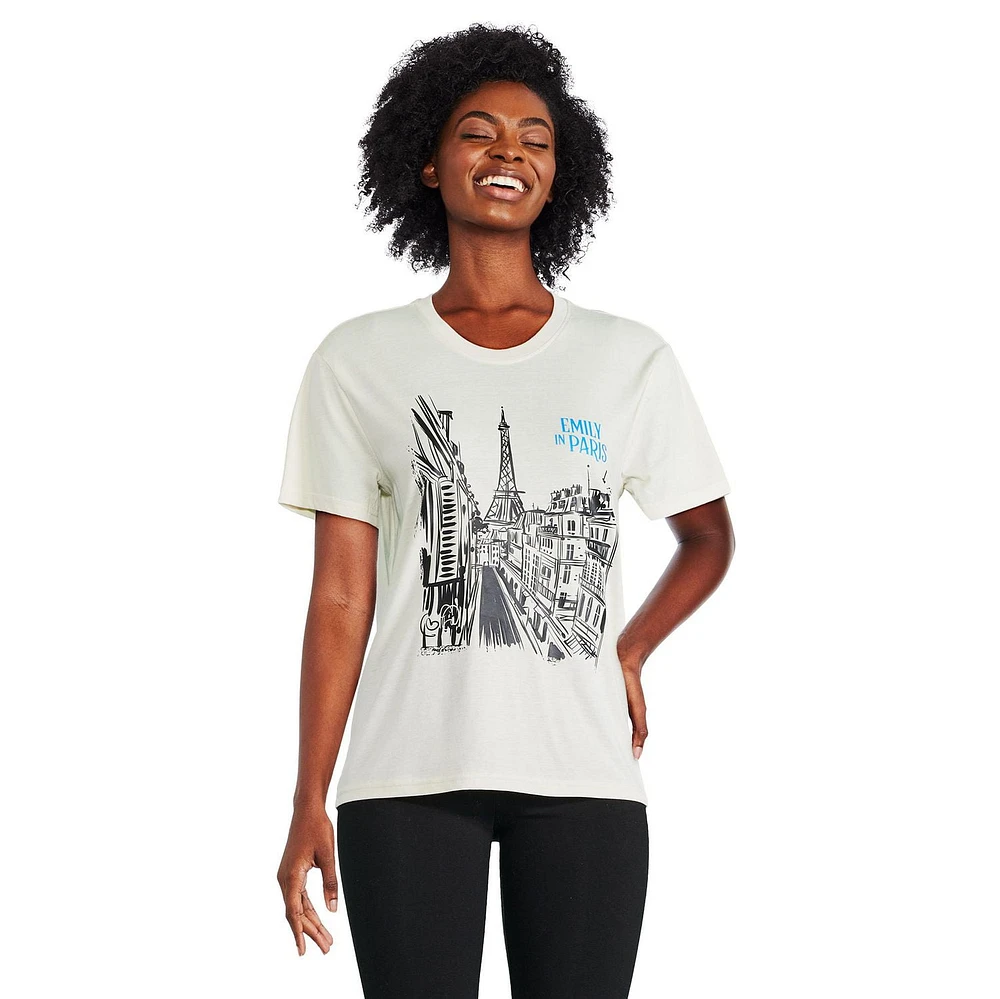 T-shirt à manches courtes Emily Paris Netflix pour femmes