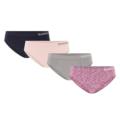 Reebok Ladies' 4 Pack Seamless Bikinis, Size S-XL