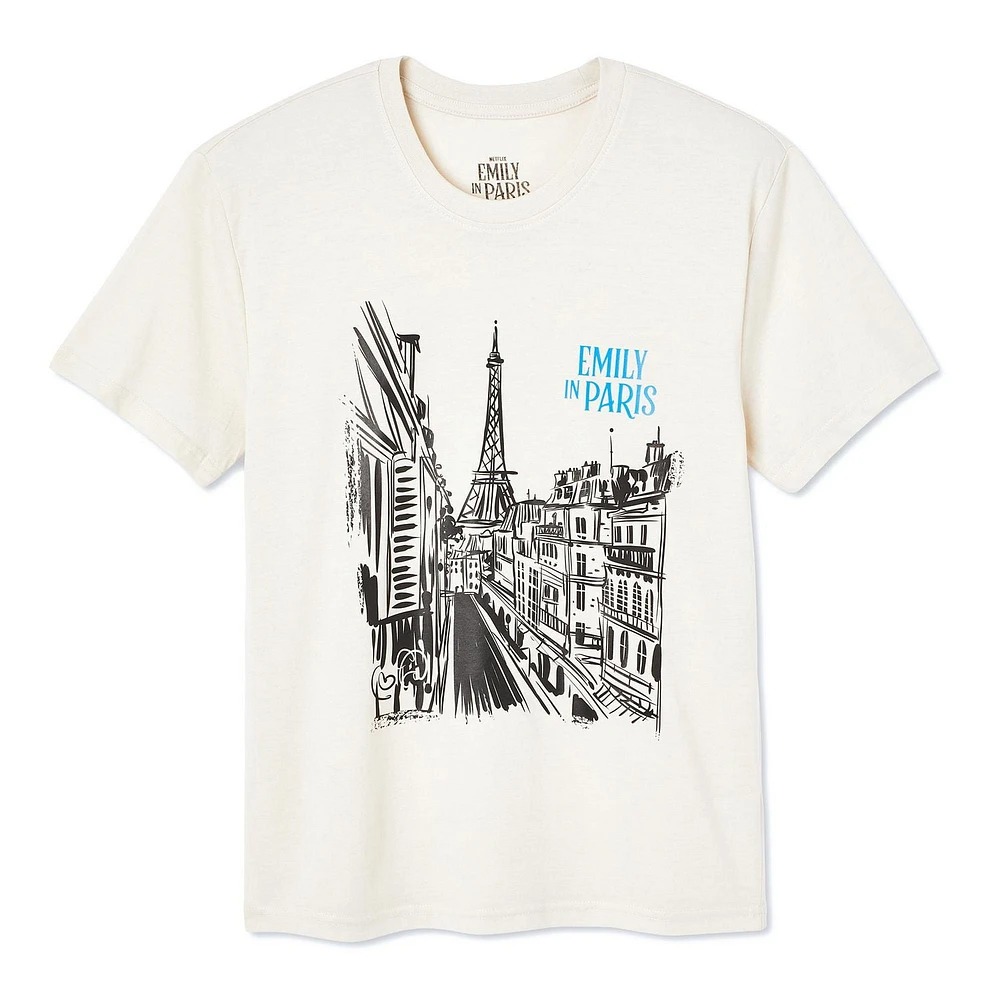 T-shirt à manches courtes Emily Paris Netflix pour femmes