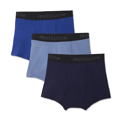 Caleçon boxeur respirable à jambes courtes de Fruit of the Loom pour hommes, paq. de 3
