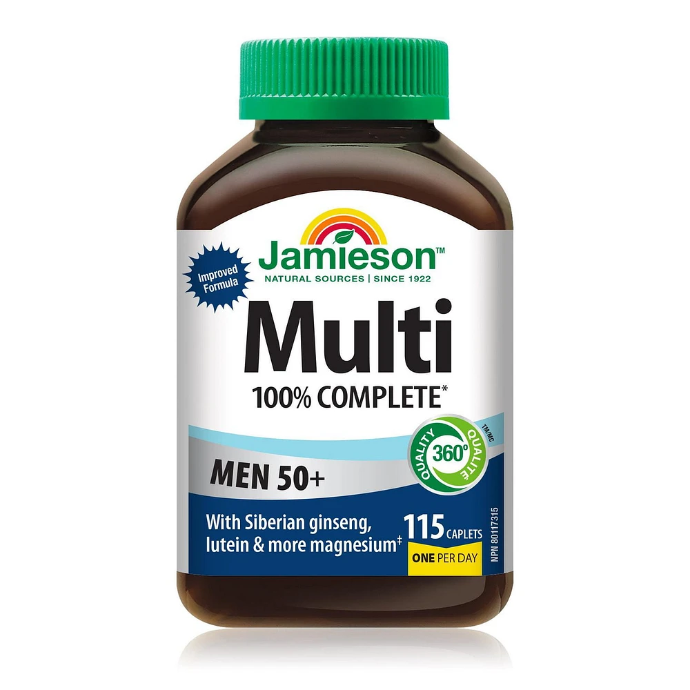 Jamieson Multivitamine complète à 100 % pour hommes 50+ 115 caplets