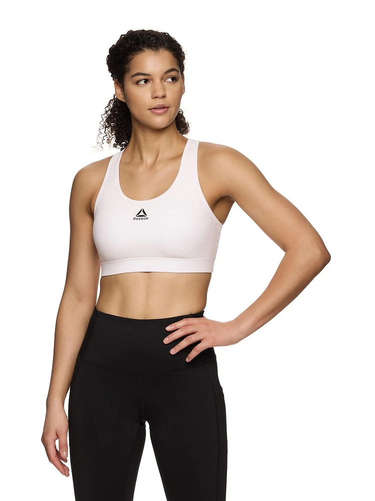 Reebok Women's Stronger Sports Bra with Mesh Panel and Removable Cups, Sizes XS-XXL