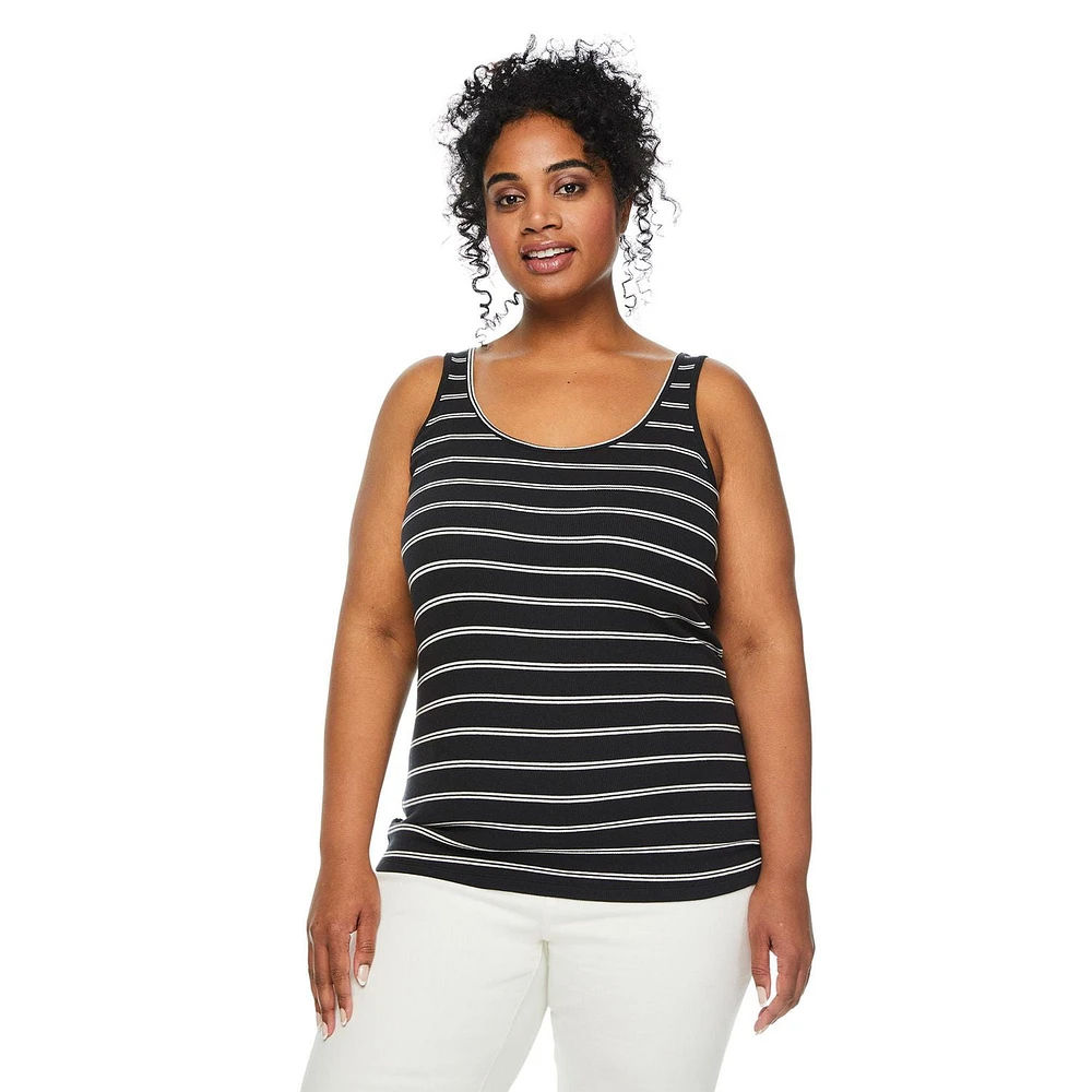 George Women's Plus Rib Tank, Sizes 1X-4X