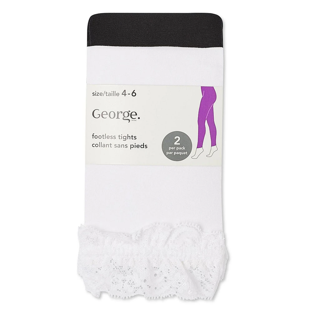 Lot de 2 collants sans pieds George pour filles