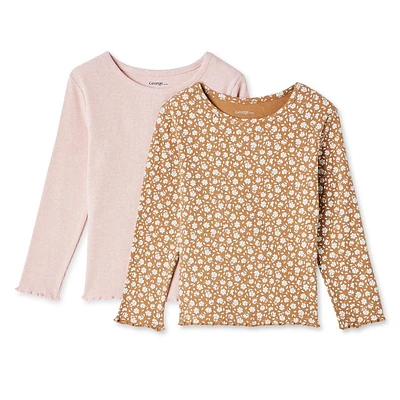Lot de 2 t-shirts côtelés George pour petites filles