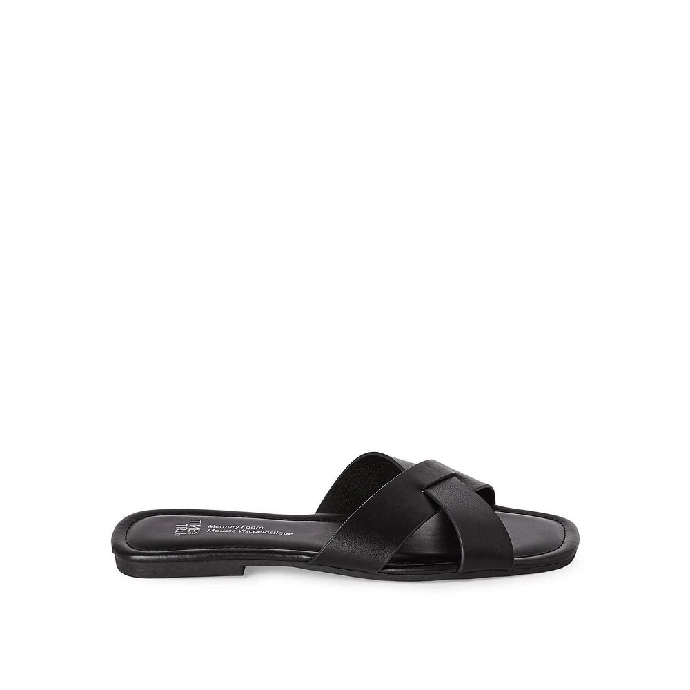 Time and Tru Women's Slip On Sandals