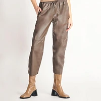 Devoted Women’s Plus size Straight hem faux leather jogger