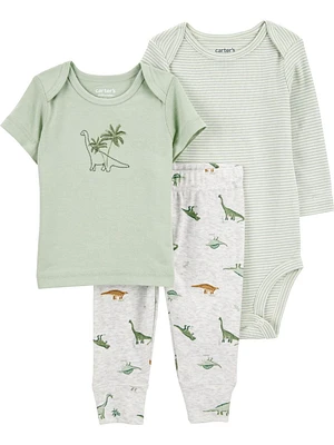 Ensemble 3 pièces pour bébés garçons Carter's Child of Mine - Dino vert