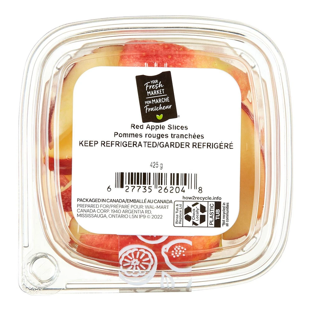 Pommes rouges tranchées Mon marché fraîcheur 425g