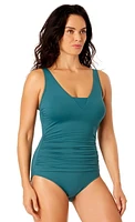 Lands' End Maillot de bain une pièce grec en nylon et élasthanne pour femme Taille S-XXL avec détails froncés