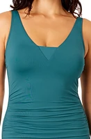 Lands' End Maillot de bain une pièce grec en nylon et élasthanne pour femme Taille S-XXL avec détails froncés