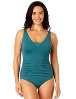 Lands' End Maillot de bain une pièce grec en nylon et élasthanne pour femme Taille S-XXL avec détails froncés