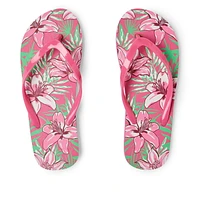 Time and Tru Women's Floral Flip Flops